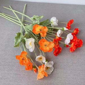 H05532 Fleurs artificielles en soie de pavot, décoration de mariage, fausses fleurs, petites fleurs de pavot courantes - Product Image 3