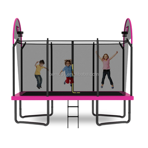 Zoshine Eco-friendly 10x14FT Rectangular Outdoor Home Trampoline Polygonal Safety Net Reversible With Double Basketball <strong>Hoops</strong> - Product Image 4