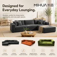 Canapé sectionnel de luxe européen compressé sur mesure MIHUA, directement de l'usine, en chenille pour salon et villa