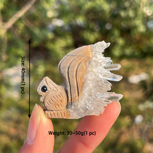 Sculture di Scoiattoli in Cristallo di Quarzo Naturale Intagliate <span class=keywords><strong>a</strong></span> Mano, <span class=keywords><strong>Pietra</strong></span> Curativa Reiki per Decorazioni Casa e Regali - Product Image 2