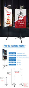 Сверхмощный Регулируемый железный штатив-стойка для баннеров (118-200 см) для пользовательского рекламного дисплея - Product Image 3
