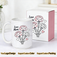 Mug en céramique personnalisé avec logo, 15 oz, coffret cadeau, design Super Love Mom, mug à café imprimé pour la fête des mères