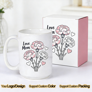 Mug en céramique personnalisé avec logo, 15 oz, coffret cadeau, design <span class=keywords><strong>Super</strong></span> Love Mom, mug à café imprimé pour la fête des mères - Product Image 2