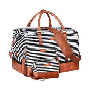 Bolsas de lona de Viaje Unisex Weekender de poliéster impermeable de 21 "con compartimento para zapatos para viajes nocturnos y de negocios 3 uds. - Product Image 1