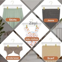 Individuelles Logo Unisex Weiße Rutschfeste Kunststoff-Kleiderbügel Hosen- und Rockbügel Premium Hosenbügel mit Verstellbaren Clips