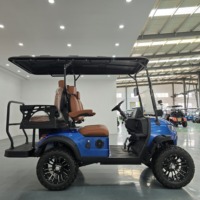 Voiturette de golf électrique 4 places, châssis en acier cathodique, suspension arrière à ressorts à lames, conduite confortable, idéale pour les excursions panoramiques
