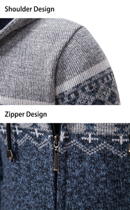 Nouvelle <span class=keywords><strong>veste</strong></span> zippée pour <span class=keywords><strong>homme</strong></span> en maille confortable à imprimé décontracté et élégant - Product Image 4