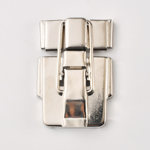 Metal Latch Nickel Plated Silver Color <b>For</b> Toolbox Handbag Luggage Hardware Accessory - Product Image 1