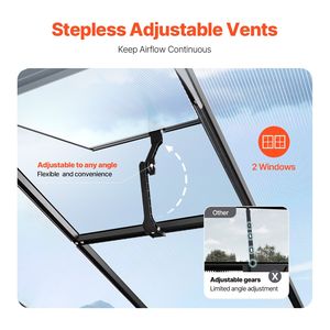 DB Wholesale 8X12 Ft Polycarbonate Extérieur Walk-In Serre pour Jardin Solaires & Maisons en Verre - Product Image 5