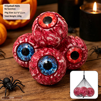 4 Pièces Décorations d'Halloween Horrifiantes en Forme d'Œil Sanguin, Ornements Suspendus Effrayants en Sac en Maille pour Décoration de Scène de Fête ou de Maison Hantée