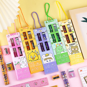 Ensemble de papeterie Pencie 5 en 1 avec crayon, règle, taille-crayon et gomme pour enfants, cadeau scolaire - Product Image 4