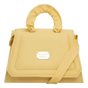 Bolso Bandolera Geométrico Amarillo Fana Lcela Luisa, Cuero Genuino, Forro de PU, Cadena, Bolso de Hombro de Verano para Mujer - Product Image 4