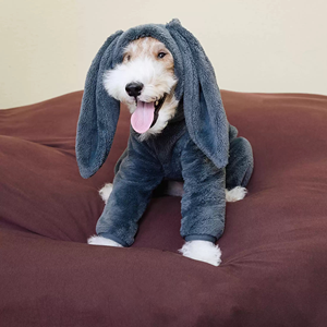 设计师狗定制宠物服装。冬季可拆卸兔毛睡衣。高导电纤维超厚柔软羊毛衫 - Product Image 2