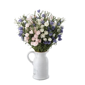 Fleurs artificielles CallaFloral, roses, branche unique, plastique, haute simulation, blanc, rose, jaune, violet, décoration de mariage et de maison - Product Image 5
