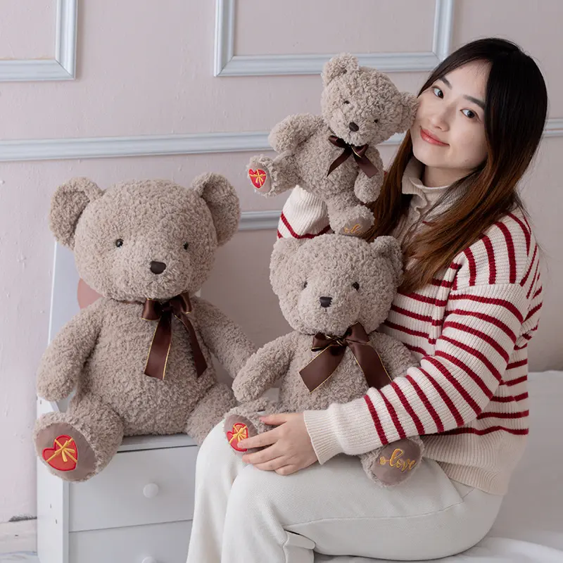 ODM Factory Customized Super Cute Bear Sleeping Dolls Soft Sweater Lovely Stuffed Animal Plush Bear For Gift