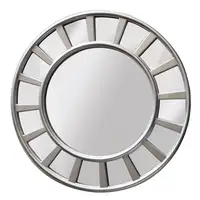 Espejo redondo de lujo con marco de MDF grande para decoración del hogar, espejo redondo de pared con efecto solar, nuevo diseño
