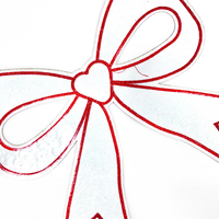 Patch thermocollant en PVC en forme de nœud cœur, brodé de paillettes, avec applique nœud rouge surdimensionné, pour le dos des vestes en jean et les chapeaux, pour le bricolage en gros