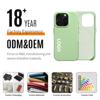 Étui de téléphone portable personnalisable en cuir pleine fleur antichoc avec design épuré pour iPhone 15 16 17 18 Pro Max Duo