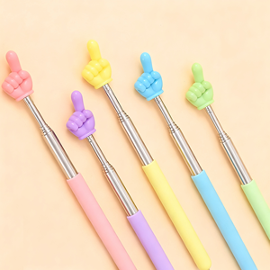 Pointeur rétractable mignon et simple pour enseignant, couleur gelée, en acier inoxydable télescopique, pointeur de doigt en acier inoxydable - Product Image 1
