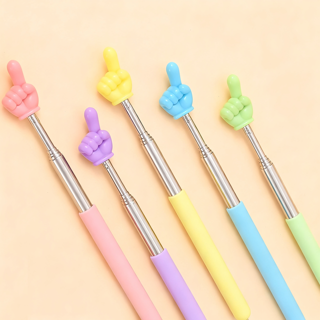 Retractable Simplicity Cute Pointer for Teacher Jelly Color Cute StainlessSteel Telescopic N StainlessSteel Finger Hand Pointer