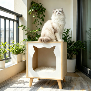 <span class=keywords><strong>Casa</strong></span> de Madera para Gatos, Mueble Interior para Mascotas, Cama Cerrada para Gatos, Refugio con Rascador, Nido Decorativo Moderno para Gatos de <span class=keywords><strong>Casa</strong></span> - Product Image 6