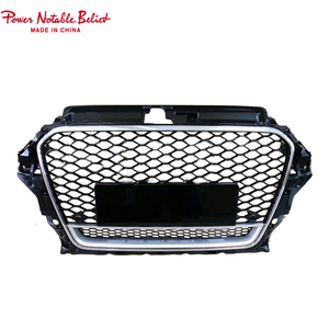 Rejilla delantera de fibra de carbono para <span class=keywords><strong>coche</strong></span> <span class=keywords><strong>A3</strong></span> S3 estilo RS3 rejilla de parachoques delantero negro brillante con Quattro para <span class=keywords><strong>Audi</strong></span> <span class=keywords><strong>A3</strong></span> S3 8V 2013 2014 2015 2016 - Product Image 3