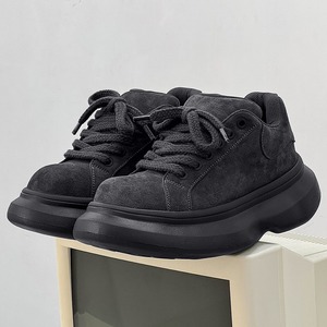 Nouvelles Chaussures Décontractées à Talons Épais et Lacets, Style Hiver 2025, à Bout Rond Polyvalent - Product Image 1