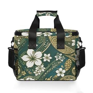 Bolsa Térmica con Estampado de Hibisco Hawaiano, Bolsa de Almuerzo con Cierre y Correa para el Hombro, Gran Capacidad, Venta al Por Mayor - Product Image 6