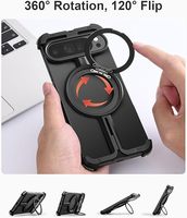 Coque de téléphone en métal magnétique sans bord assemblée avec support rotatif à 360 ° en métal nu pour Google Pixel 9 Pro XL pixel 9pro Fold