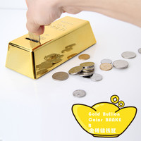 Tirelire en forme de lingot d'or en plastique