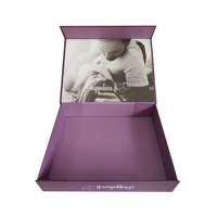 Coffret cadeau cosmétique pliable rouge de couleur personnalisée emballage carton dur boîte magnétique pour cadeau