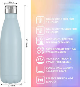 Bouteilles d'eau de sport portables Logo personnalisé 350ml 550ml 750ml Bouteille d'eau isolée à double paroi en acier inoxydable avec couvercle et corde - Product Image 4