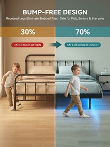 <span class=keywords><strong>Cama</strong></span> <span class=keywords><strong>Suspendida</strong></span> Sin Cabecera en Oferta, Estructura de Hierro y Acero, <span class=keywords><strong>Cama</strong></span> Doble para Dormitorio Principal u Hotel, Tatami, Estructura de Acero - Product Image 2