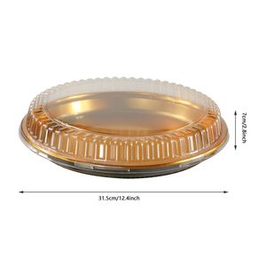900ml Black and Gold Round Pizza Pan Aluminum <b>Foil</b> <b>Containers</b> Takeaway Aluminium <b>Foil</b> Food Packaging Tray - Product Image 2