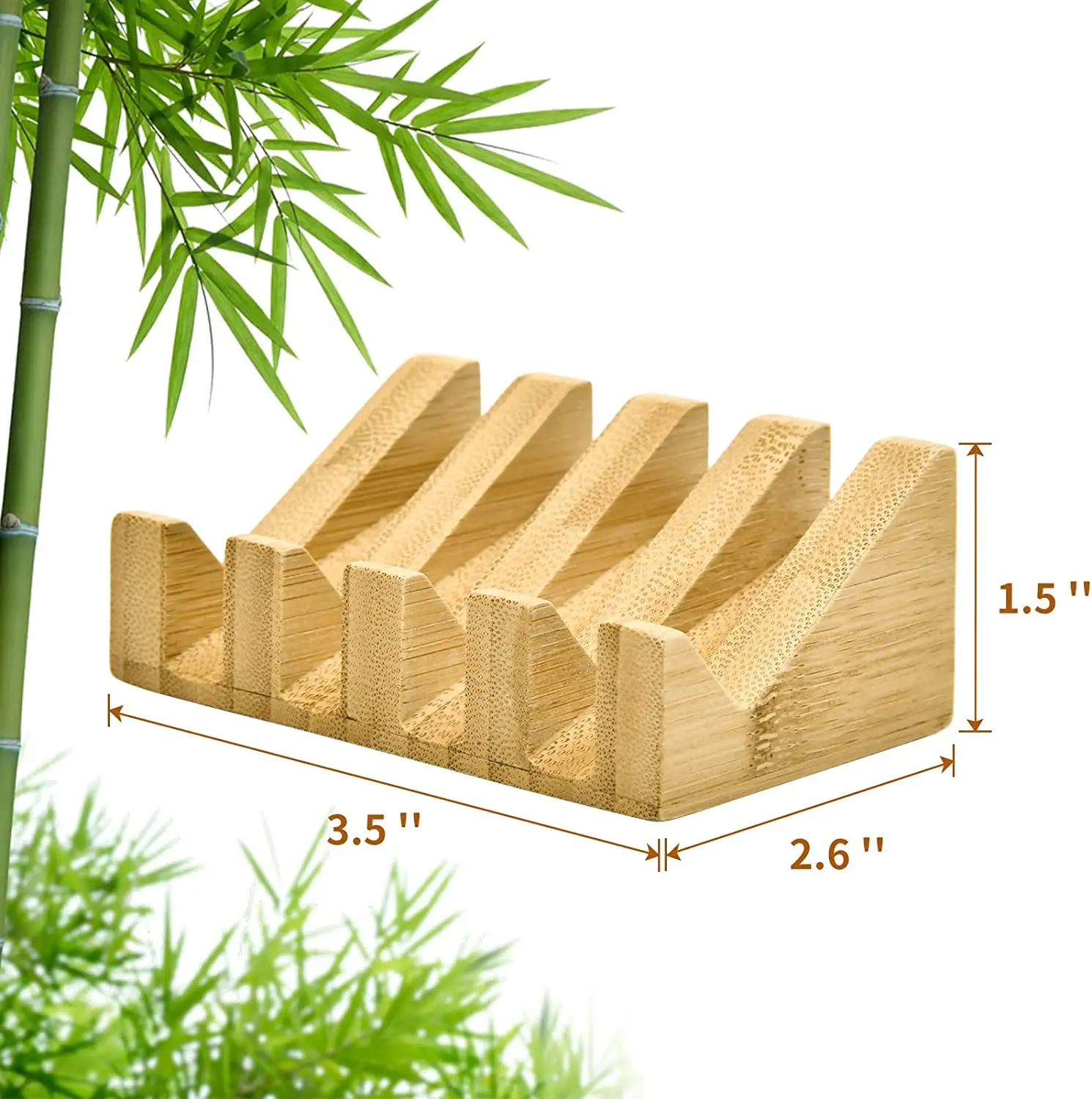 2024 Baddusche Bambus-Wasserfall Küchenspüle benutzerdefinierter Seifenschale-Schwammhalter Holz-Seifenhalter Bad Seifenschale mit Abfluss