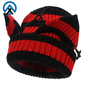 Neue Harajuku Elfen ohren Gestrickte Mützen Mütze Niedlicher kleiner Teufel Katzen ohr Warmer Hut Frauen Mädchen Y2K Winter Wolle Kapuzen mützen - Product Image 1