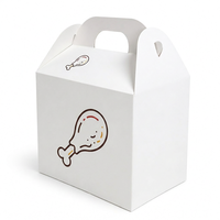 Caja de Papel Corrugado Plegable Personalizada para Comida para Llevar, Caja con Asa para Waffles, Caja para Sándwiches de Pollo