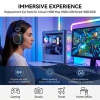Coussinets d'oreille en maille de qualité supérieure, remplacement pour casque Corsair HS80 Max HS80 USB filaire HS 80 RGB sans fil, réduction de bruit