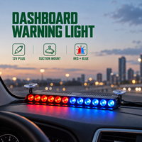HSSH 12V Blaue LED-Windschutzscheiben-Stroboskop-Warnleuchte mit Saugnapfmontage Blinkende Signallampe für Autoreparatur