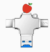 Lecteur de cartes métallique multifonctionnel quatre-en-un Garantie d'un an Compatible avec les téléphones Android Clé USB Interface Type-C