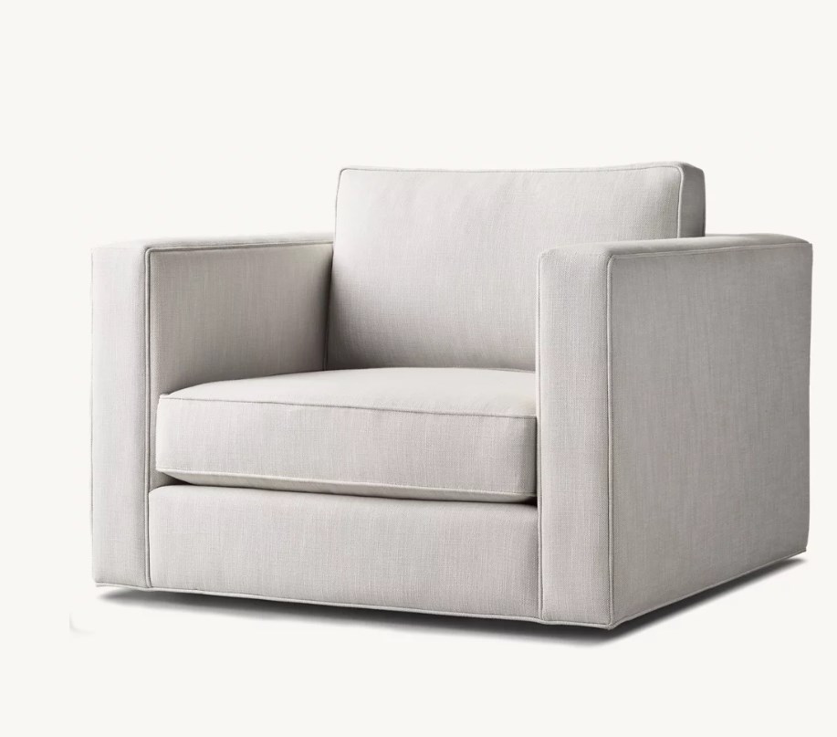 armchair for living room upholstered furniture slim-arm swivel chair