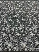 Tissu en dentelle de cristal perlé à la main de qualité supérieure, broderie de perles tubulaires en strass lourds sur filet pour robe de mariée