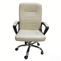 Chaise de bureau moderne de haute qualité en Chine, sur roulettes, en cuir, chaise de patron de bureau, chaise de PDG, crème blanche, haute