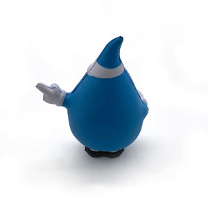 ของเล่นบีบคลายเครียดรูปหยดน้ำการ์ตูนโฟม PU สีฟ้า หน้ายิ้ม ของเล่นบีบคลายเครียดรูปหยดน้ำ สำหรับเป็นของขวัญทางธุรกิจ - Product Image 4