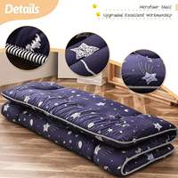 Matelas futon japonais épais, tapis de couchage portable, pliable, pour le camping, 80 pouces, microfibre, mousse haute densité, rembourrage en coton