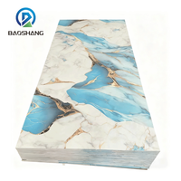 Panneau mural stratifié en PVC effet marbre brillant, imperméable et résistant à l'humidité