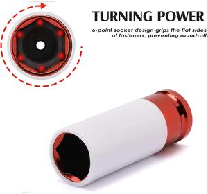 4 miếng CRV hộ gia đình công cụ phần cứng kit 1/2dr 6PT tiêu chuẩn 17mm <span class=keywords><strong>19mm</strong></span> 21mm 22mm trắng sâu Ổ cắm vuông hex ổ cắm Bộ - Product Image 6