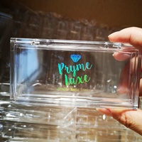 Vente en gros de boîtes d'emballage vides transparentes en acrylique pour cils de vison de luxe 25 mm Marque privée personnalisée faite à la main pour cosmétiques