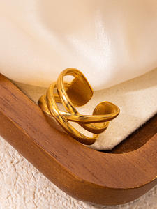 Anillos de Lujo Chapados en Oro de 18K para Mujer, Anillos Minimalistas Apilables, Anillos de Dedo Geométricos Modernos, Regalo de Boda y Compromiso, Moda - Product Image 2