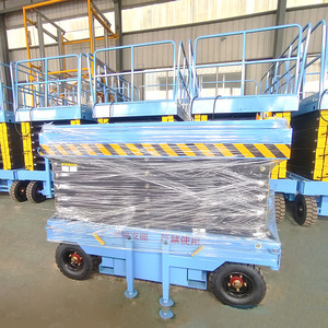 Material transport <span class=keywords><strong>6</strong></span> m 8 m Elektrischer hydraulischer Mannlift Selbst fahrende kleine Scheren bühne - Product Image 3
